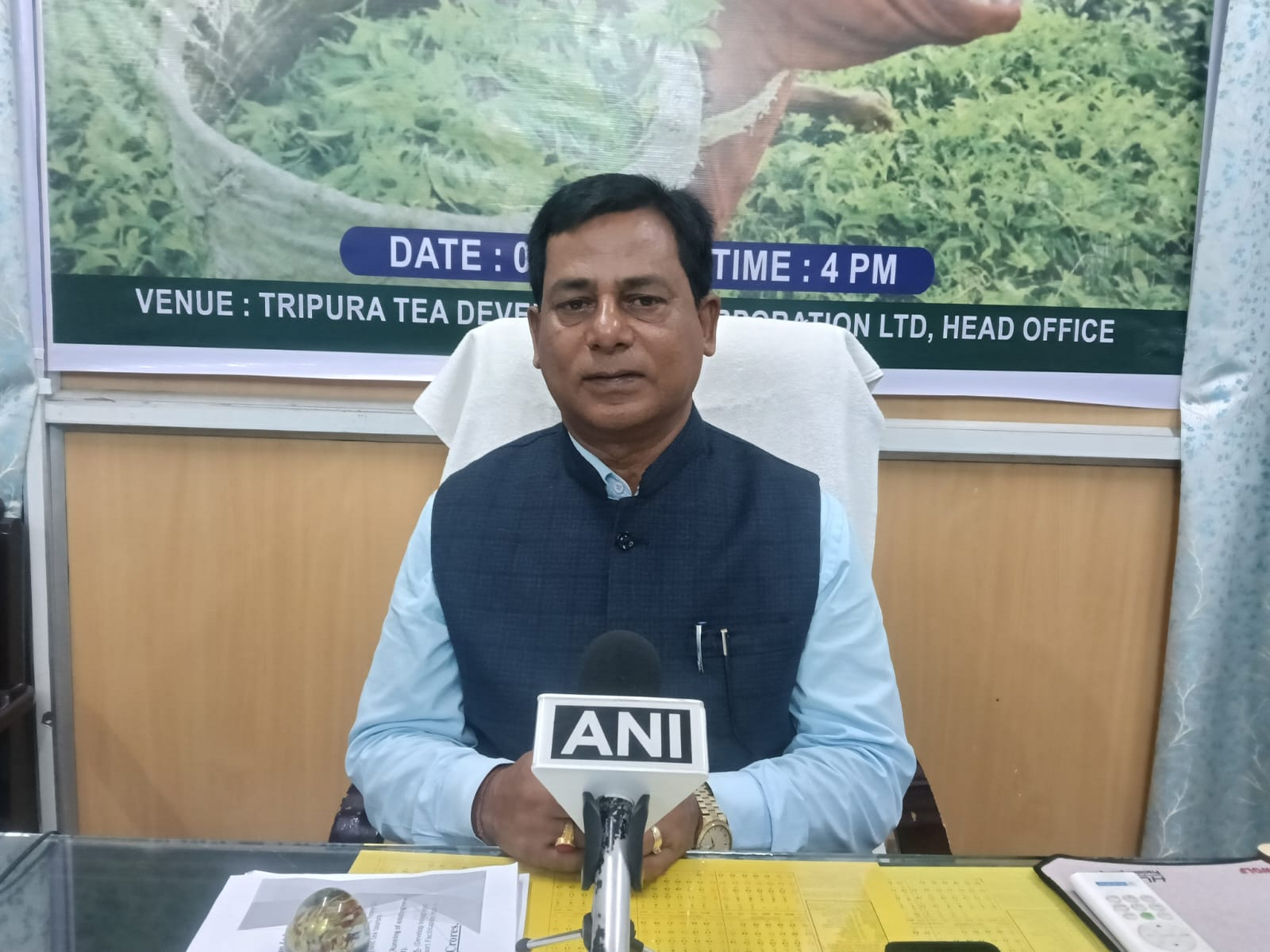 Tripura Tea Development Corporation Ltd (TTDCL) Chairman Samir Ranjan Ghosh (Photo/ANI)