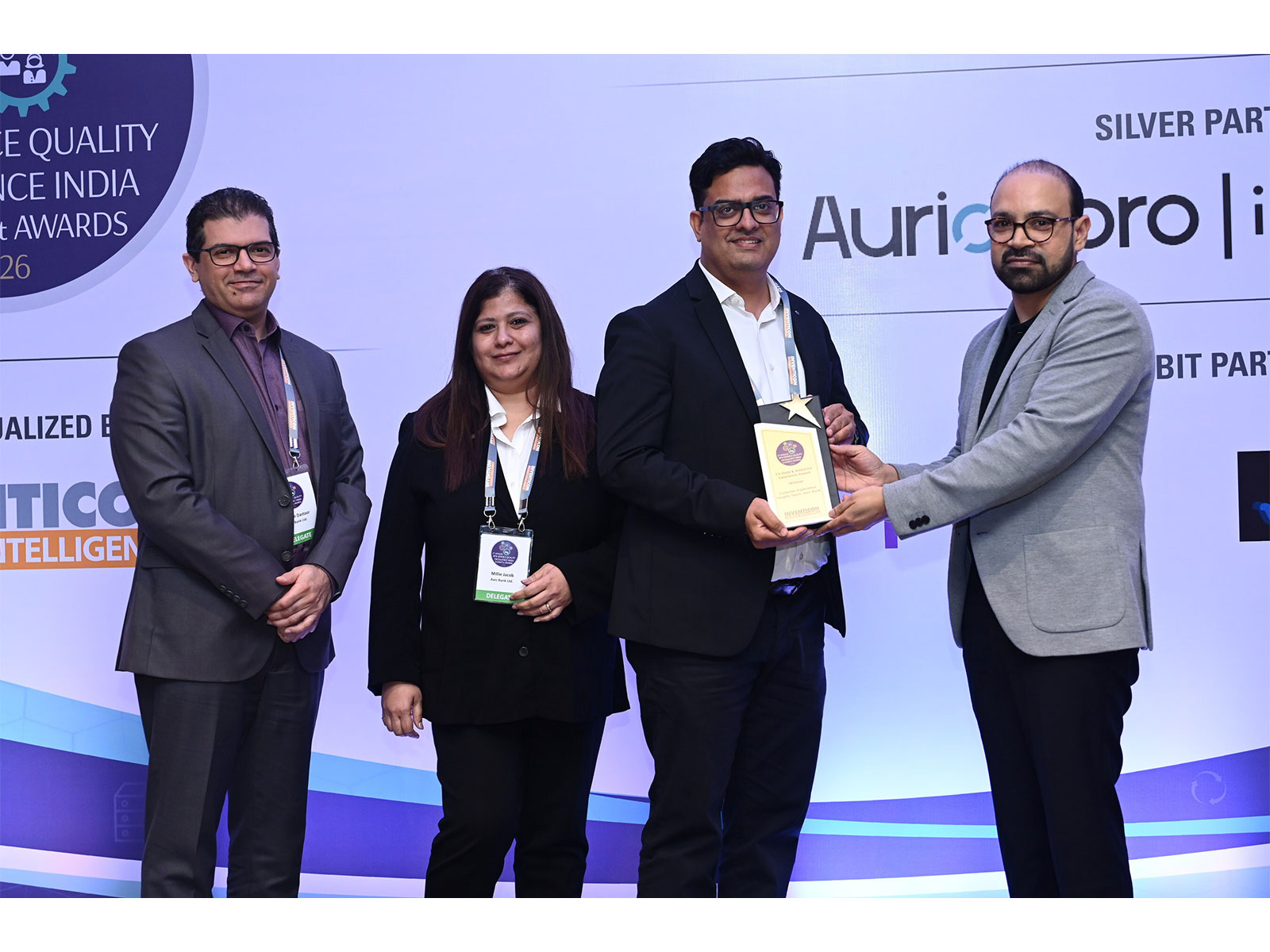NUMR Inc. Presents the Prestigious CX Data and Analytics Excellence Award 2026; team Axis Bank - the recipients.