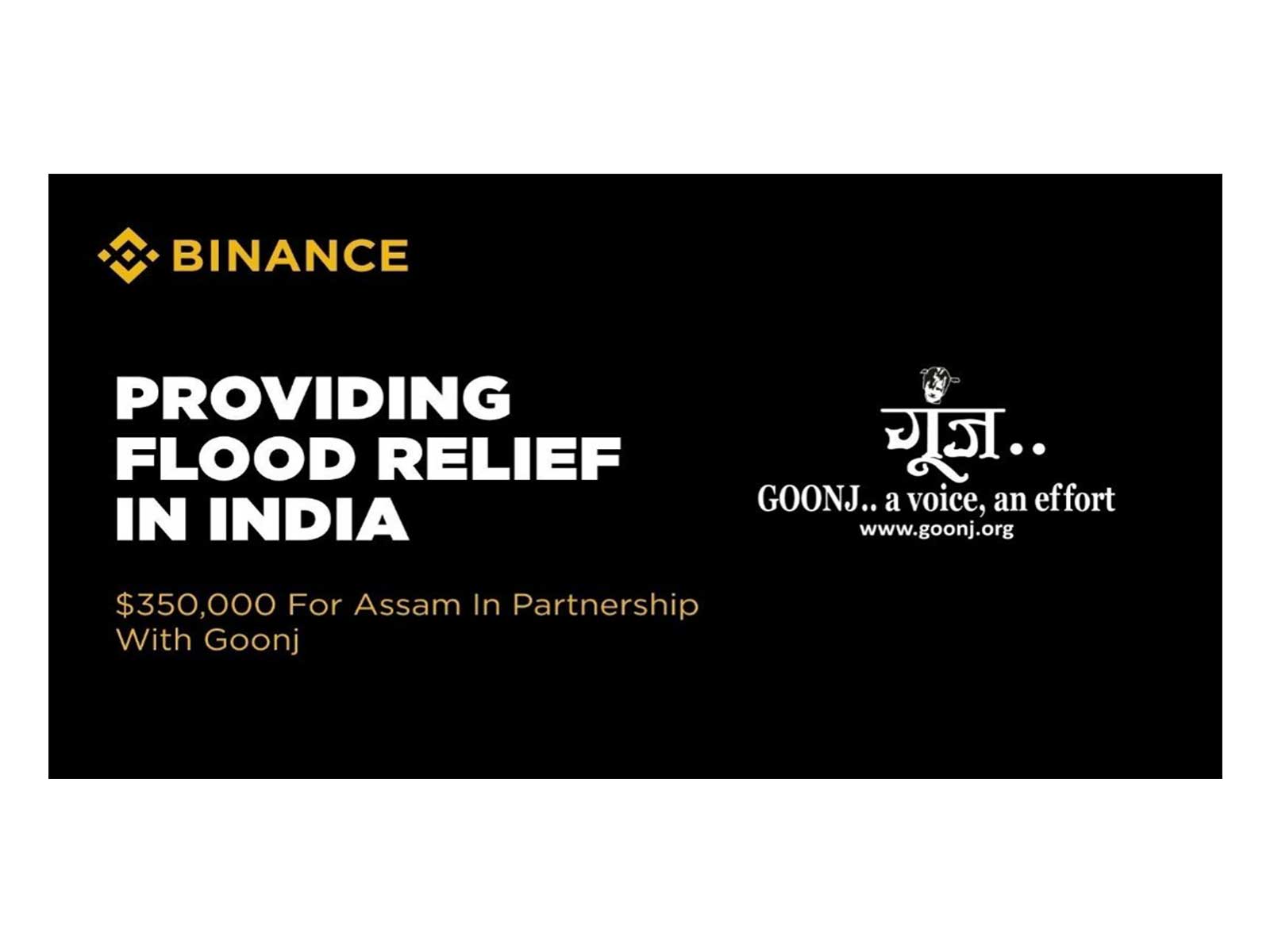 Binance Donates INR 3.3 Crore to Goonj's Rahat Initiative for Assam Flood Relief