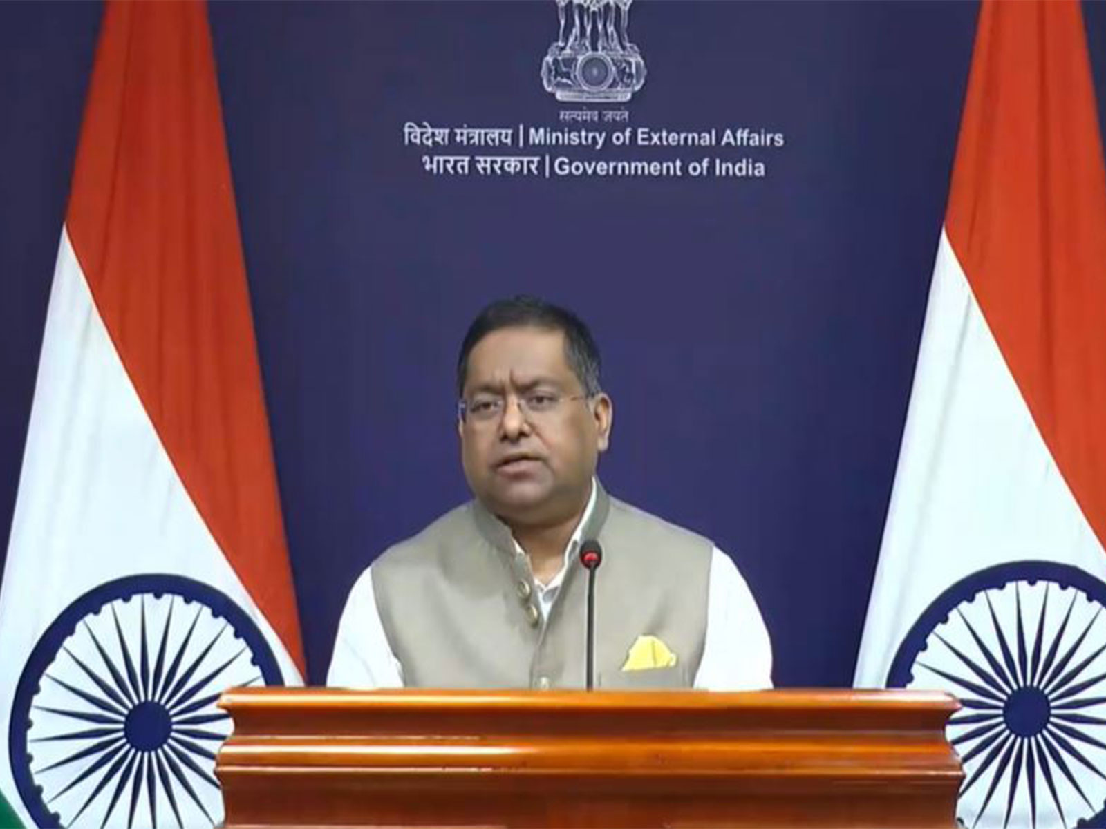 MEA offical spokesperson Randhir Jaiswal (Photo/Youtube@Ministry of External Affairs)