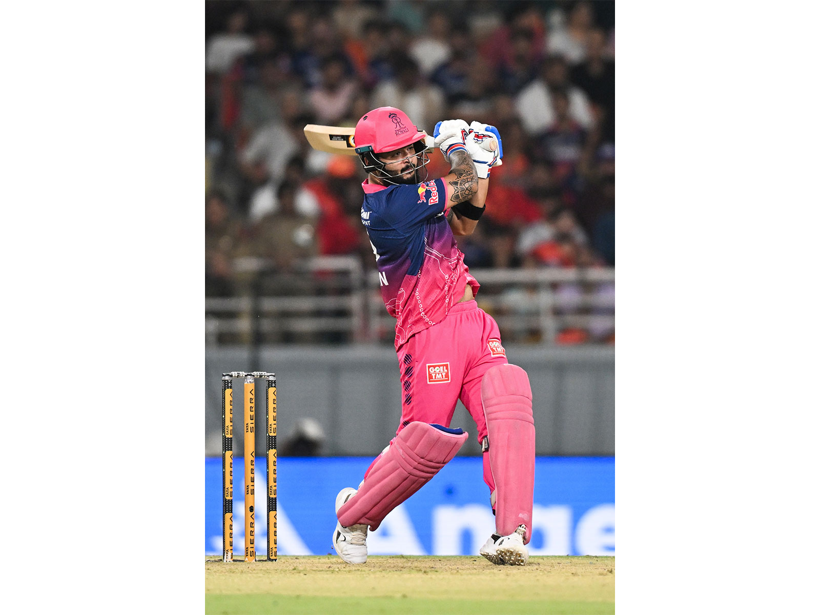 Riyan Parag batting (Photo: ANI)