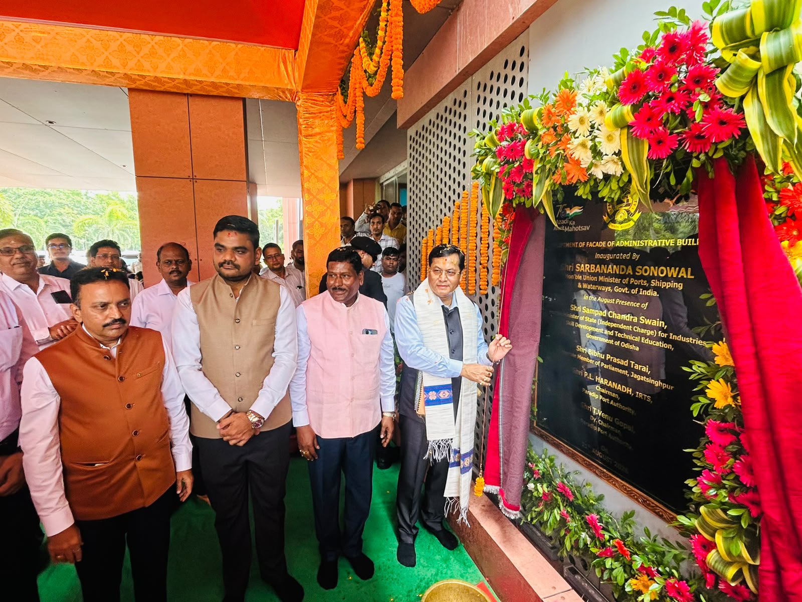 Sarbananda Sonowal at Paradip Port (Photo:X/Sarbananda Sonowal)