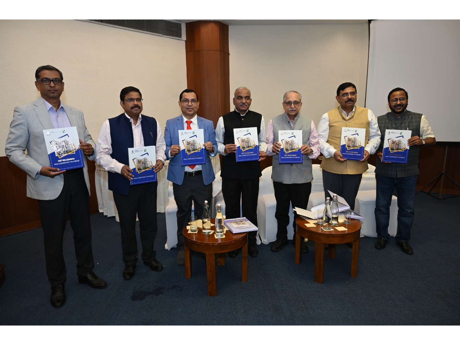 Left to Right: Dr. Jones Mathews, Dr. Amit Agnihotri, Dr. Atish Chattopadhyay, Dr. Bhimraya Metri, Dr. Harivansh Chaturvedi, Mr. Sudhir Sharma, and Dr. Ravi Kumar Jain.