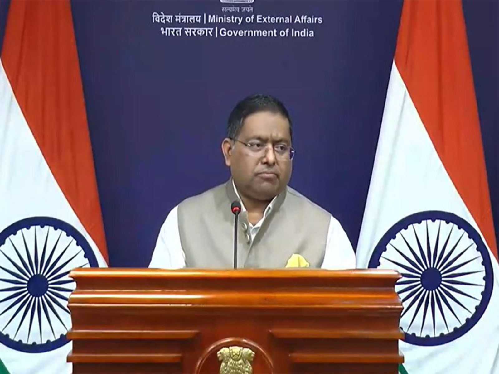 MEA spokesperson Randhir Jaiswal (Photo/ANI)