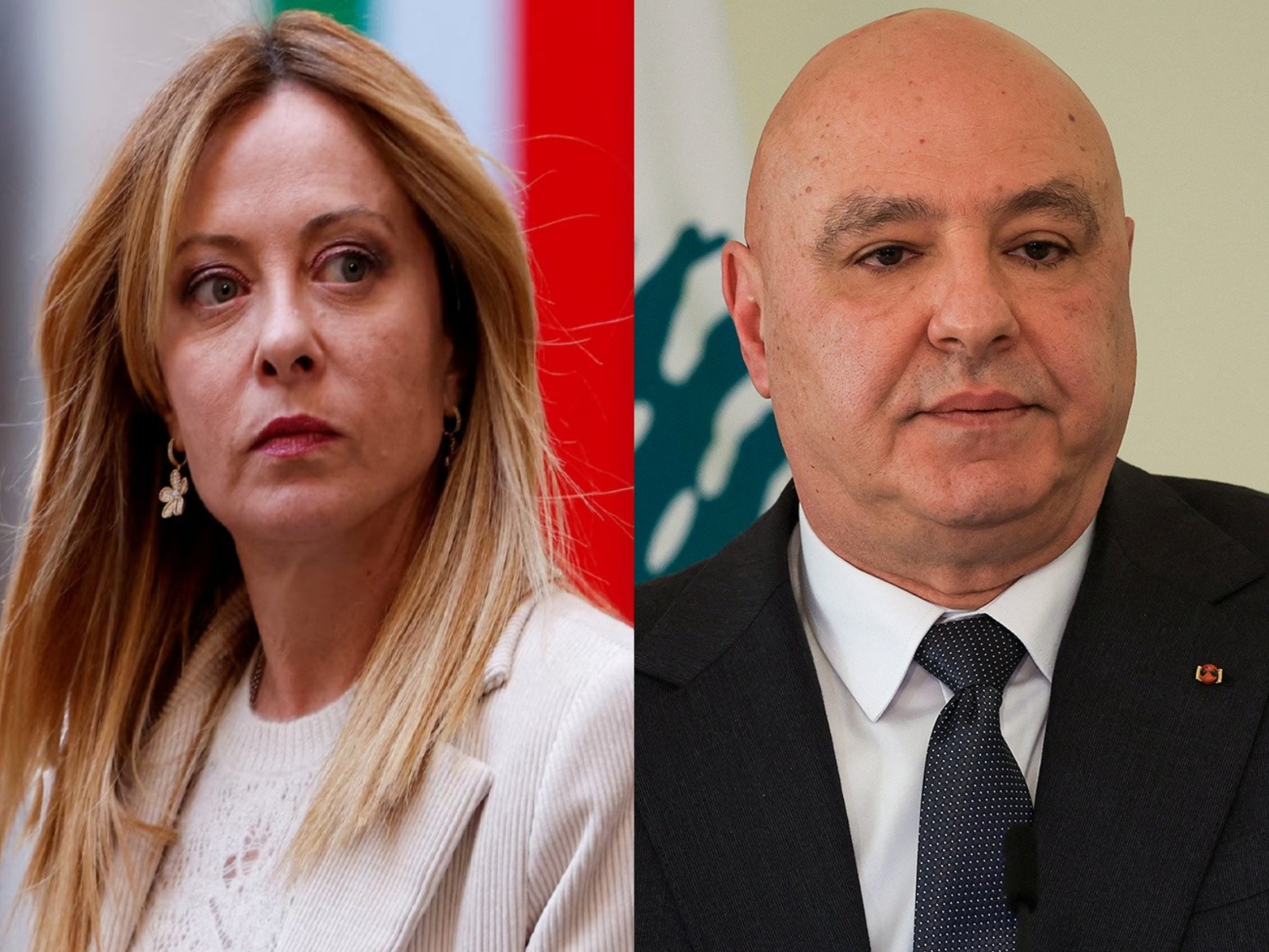 Italian Prime Minister Giorgia Meloni and  Lebanese President Joseph Aoun (Photo/Reuters)