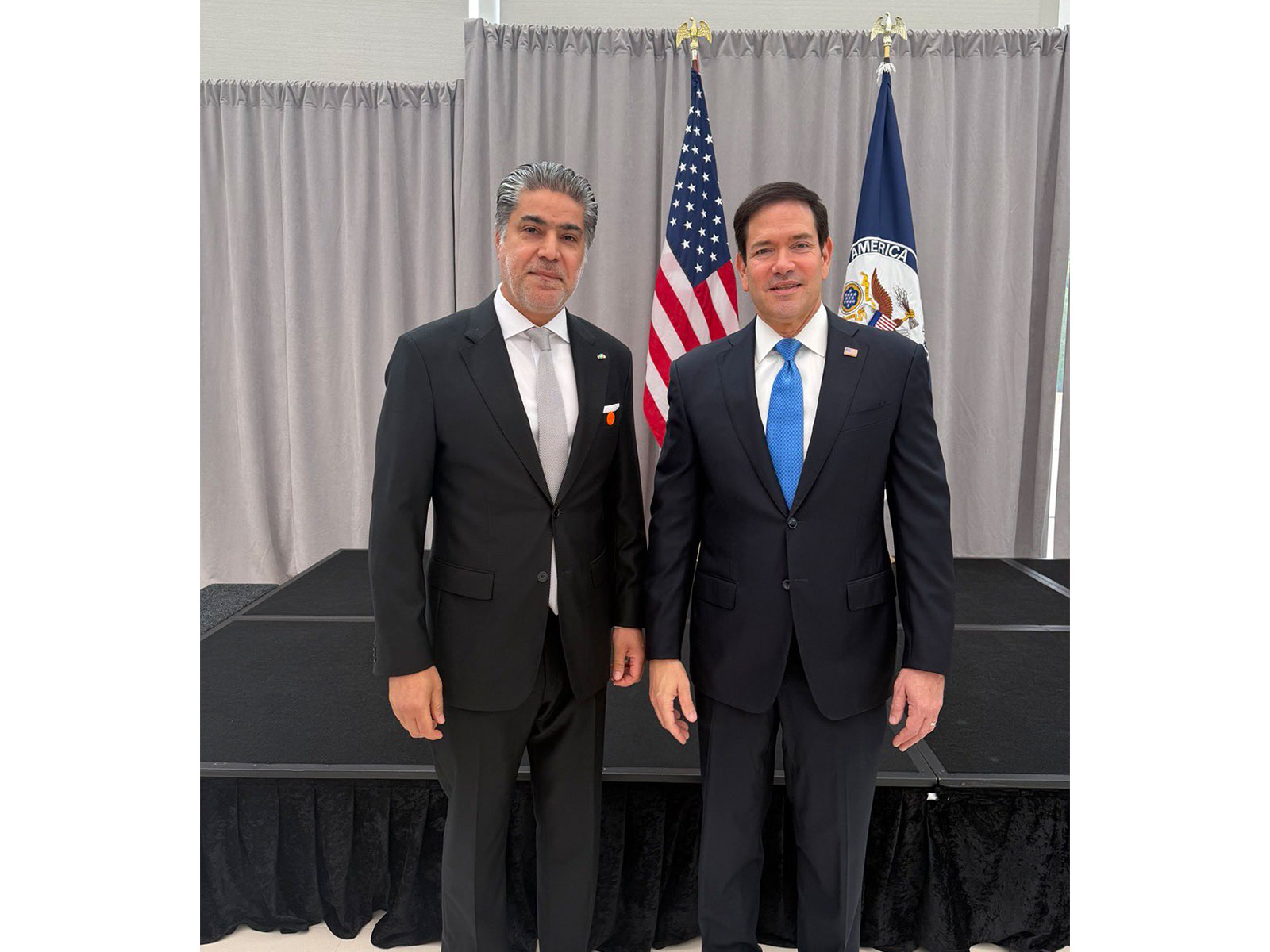 US Secretary of State Marco Rubio with Oman's Ambassador to the United States Talal Al Rahbi (Photo: x/@OmanEmbassyUSA)