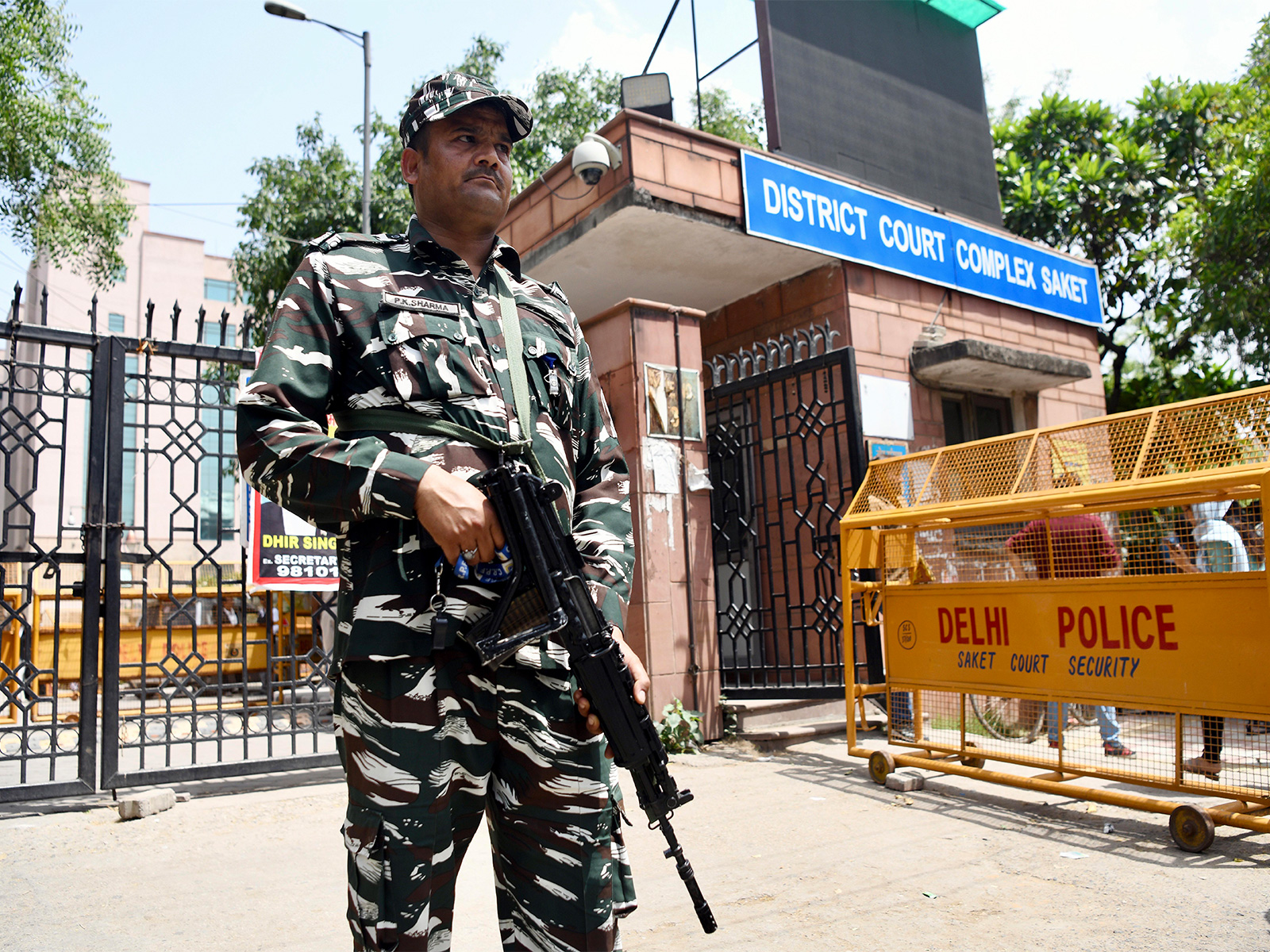 Visuals of outside Saket court in New Delhi (File photo/ANI)