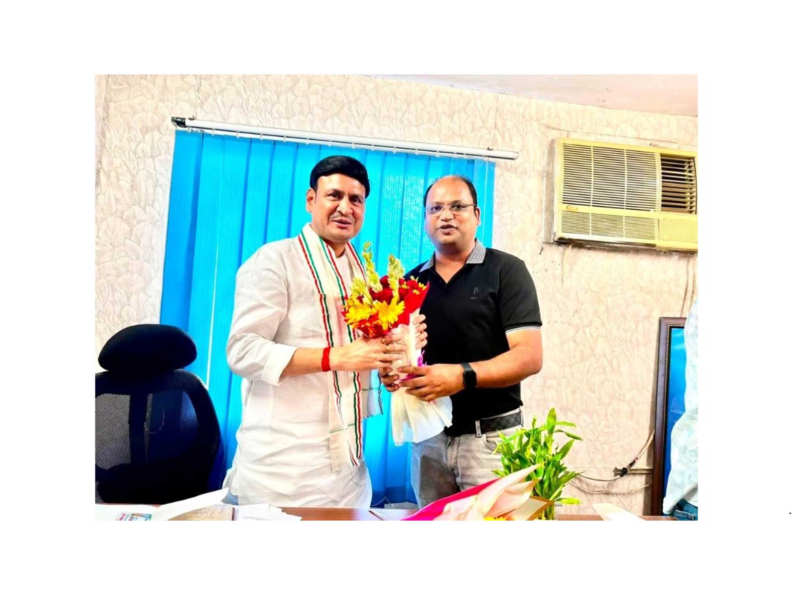 Media strategist Nikhil Singhal with Sanjiv Arya Congress