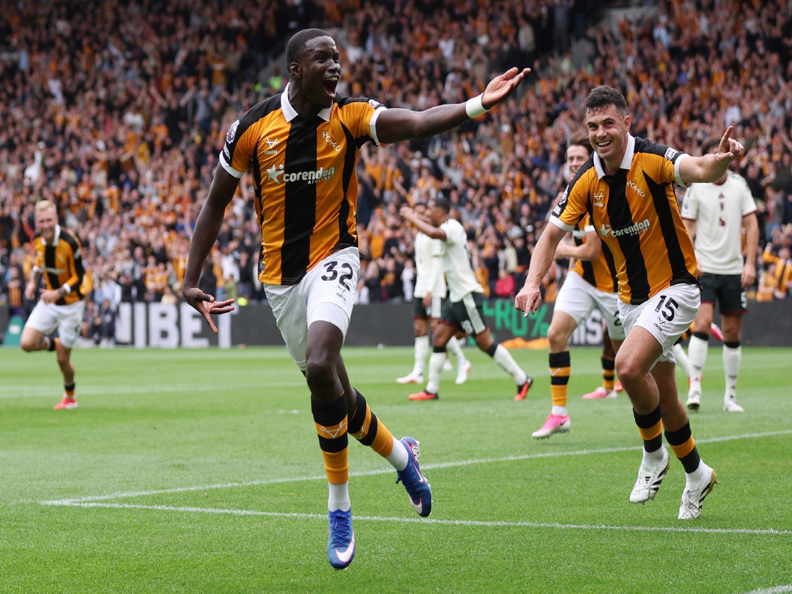 Hull City players celebrating (Photo: X/@premierleague)