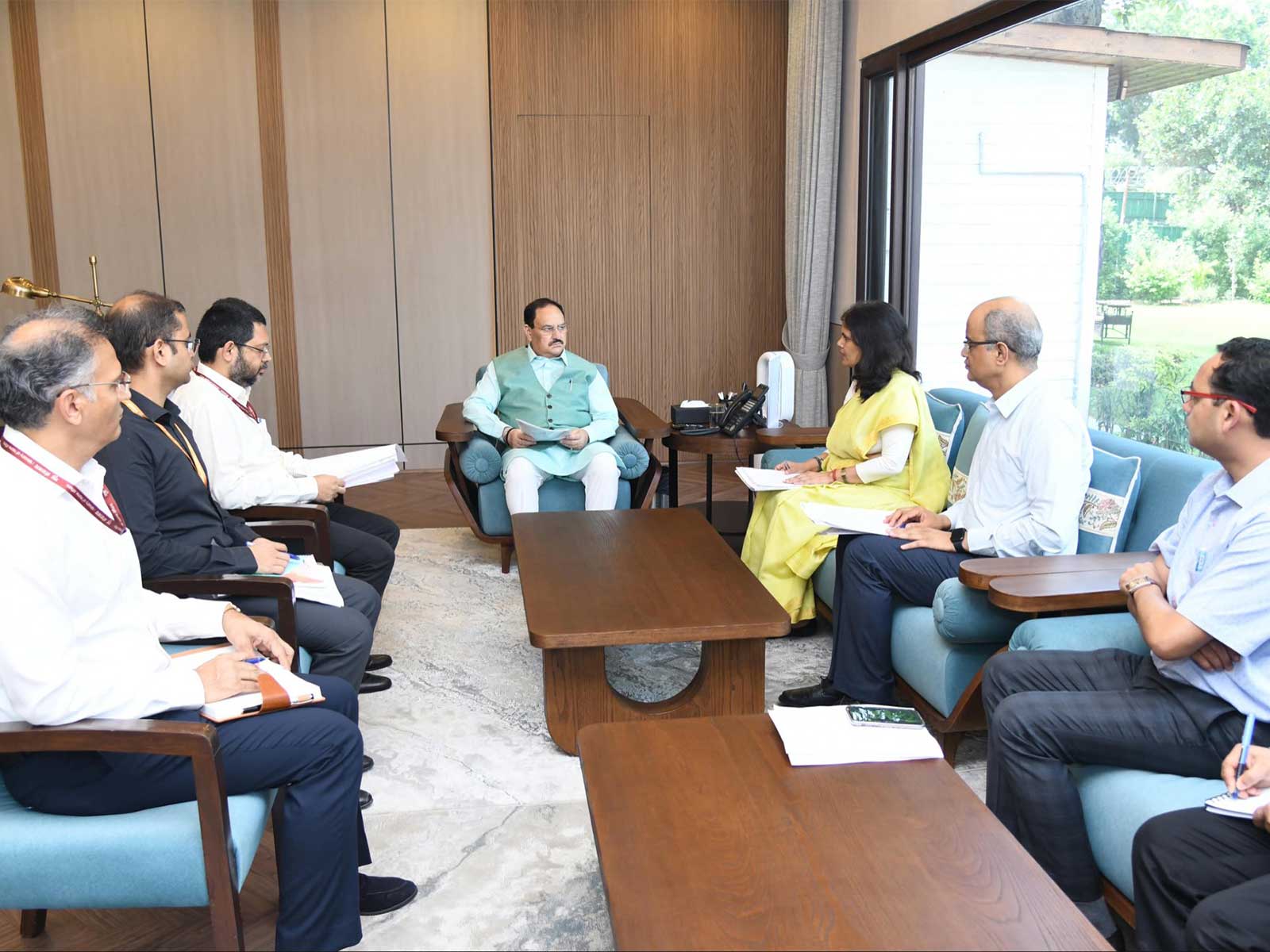 Delhi health review meeting chaired by JP Nadda (Photo/X/ @drpankajbjp)
