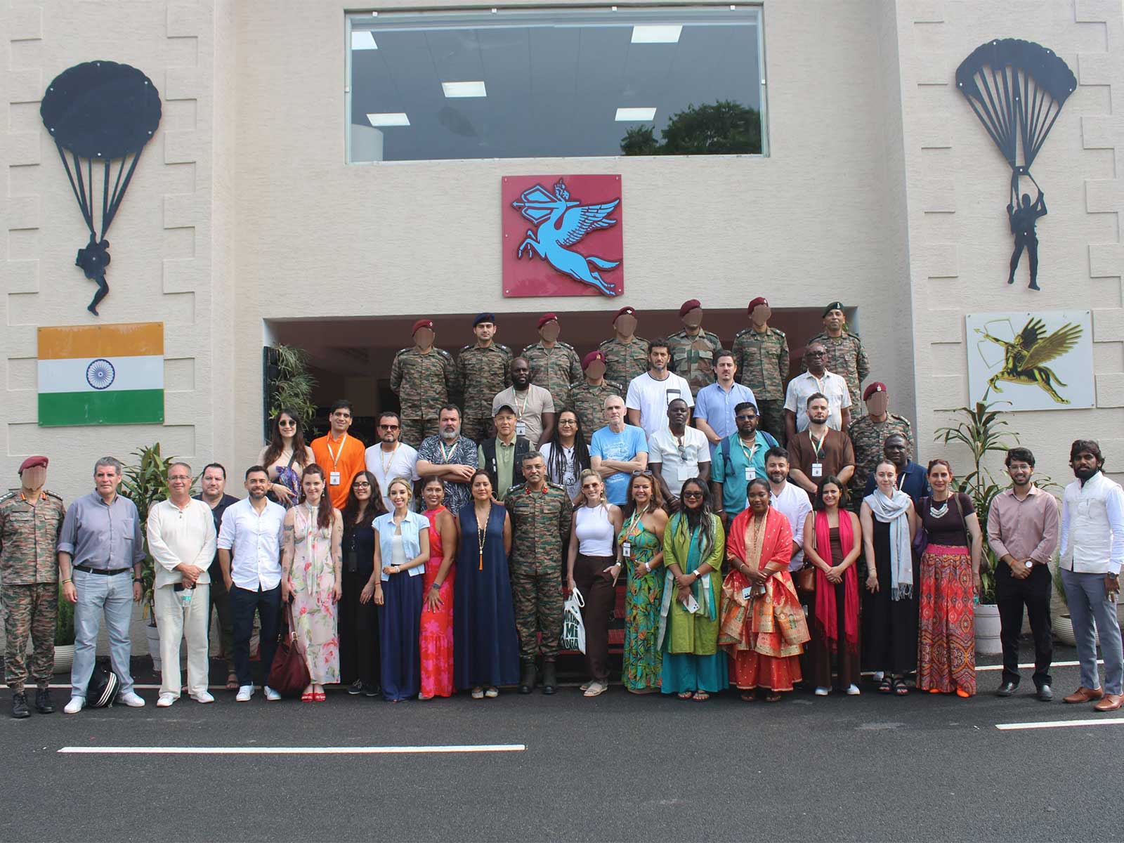 A foreign media delegation comprising 38 journalists from 11 countries visited the Shatrujeet Brigade of the Indian Army to witness its HADR capabilities (Photo: x/@adgpi)