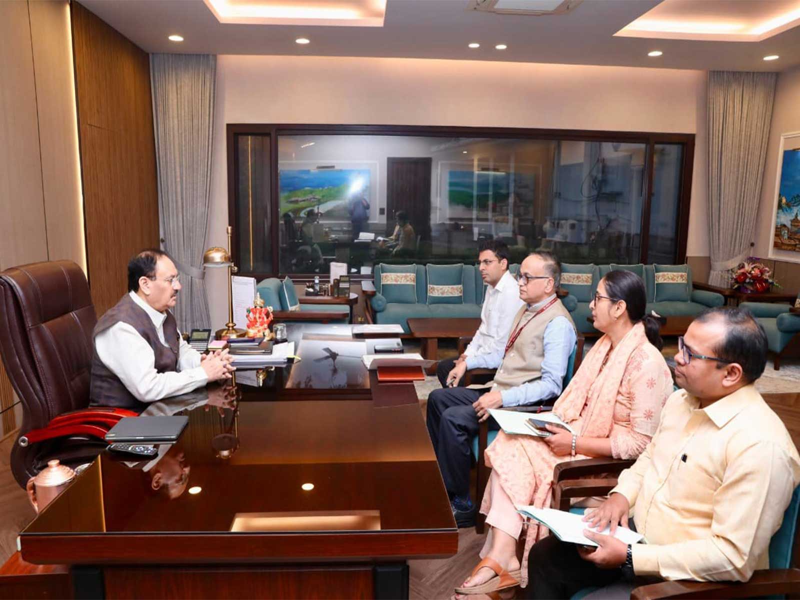 Union Minister JP Nadda reviews fertiliser department preparedness (Photo/X/@JPNadda)