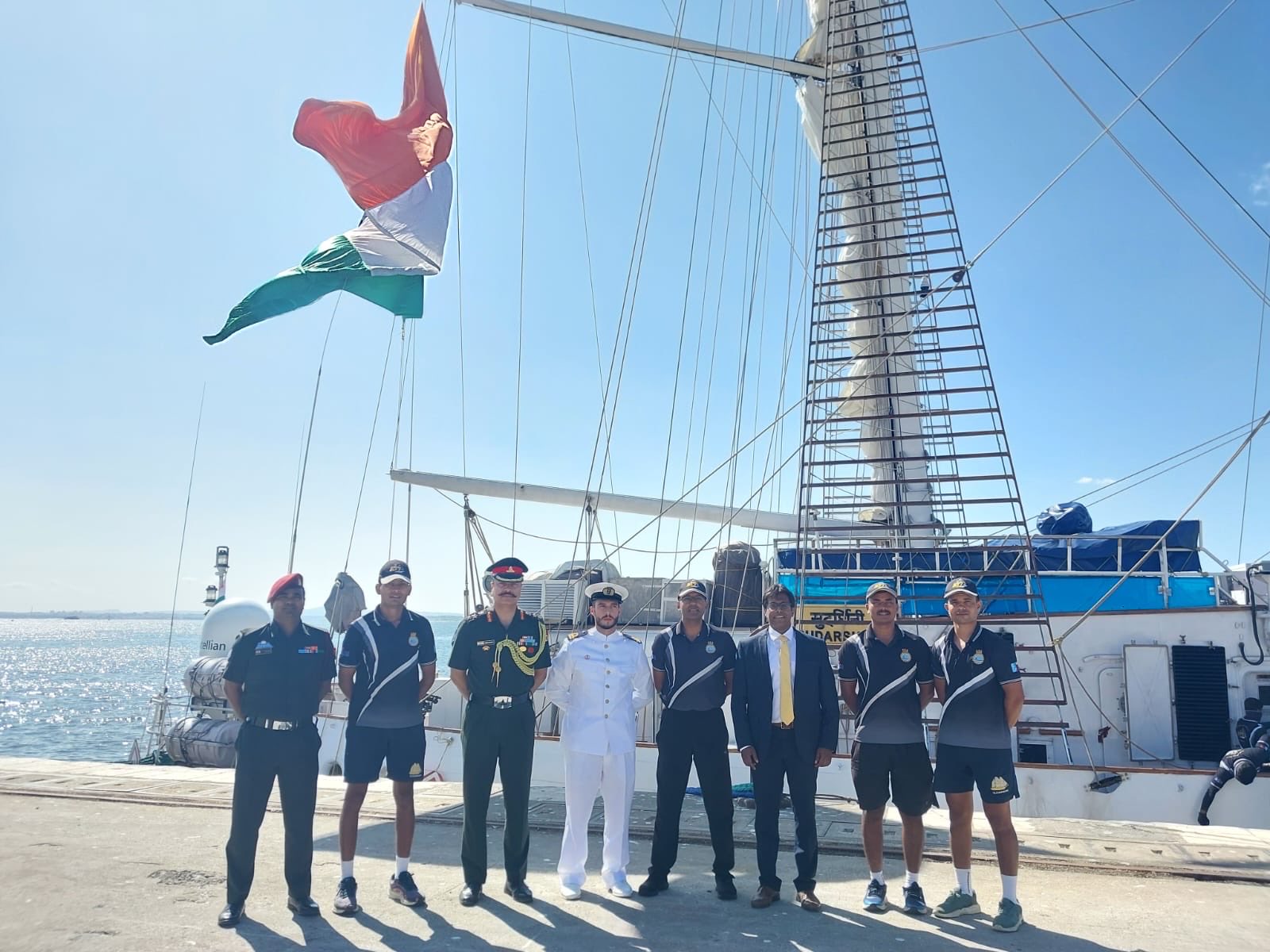 INS Sudarshini arrives at Portugal (Photo/Ministry of Defence)