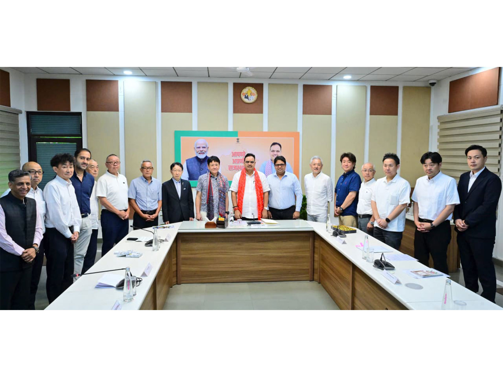 Rajasthan CM Bhajan Lal Sharma with Japanese delegation (Photo/X/@BhajanlalBjp))