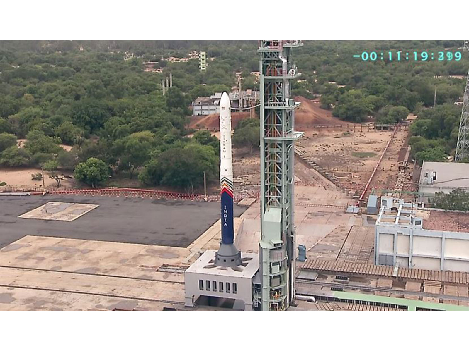 Vikram-1 India's first privately developed orbital rocket stands over Launch Pad at SHAR before its launch from the Satish Dhawan Space Centre, in Sriharikota (File photo/ANI)