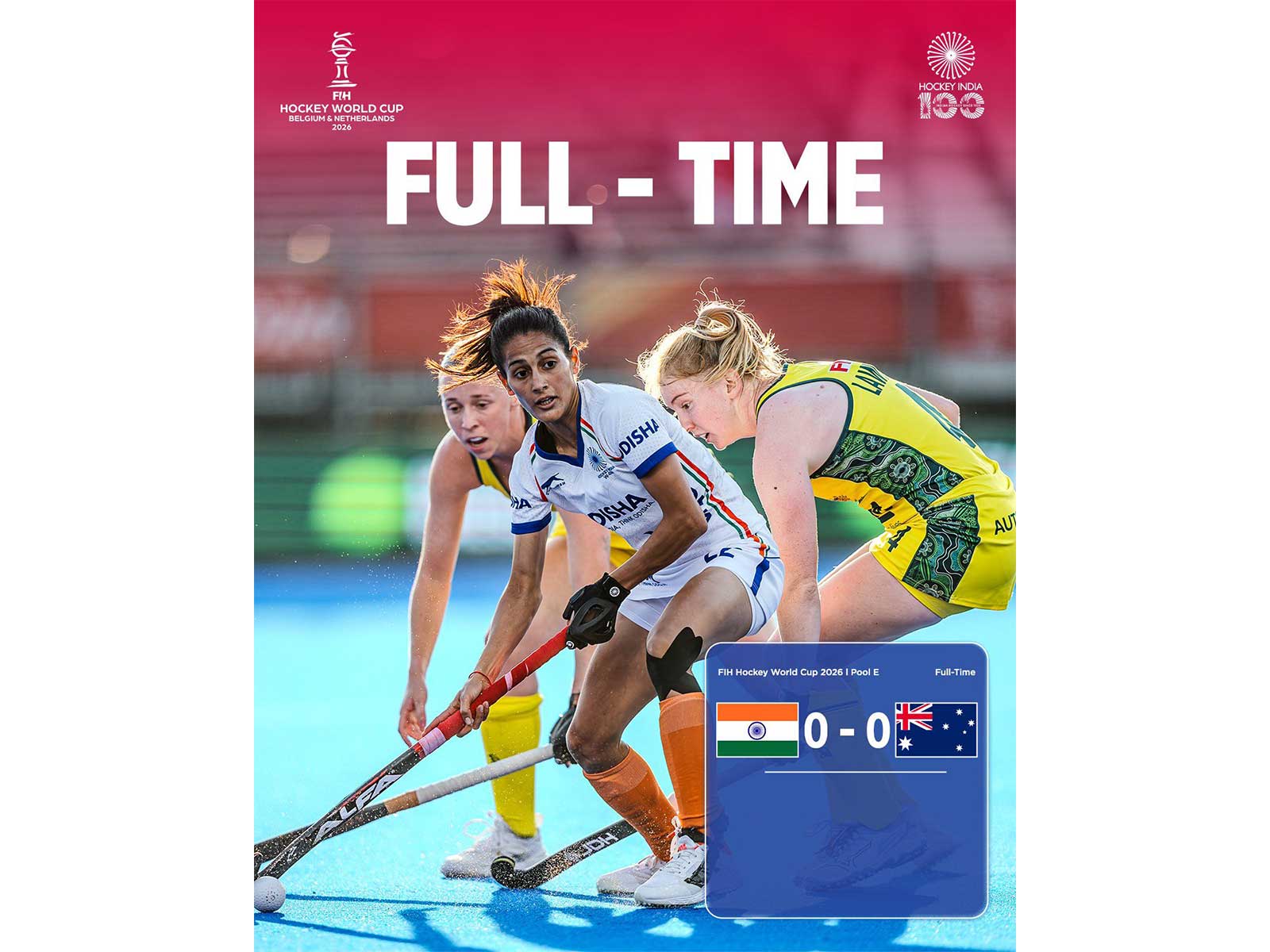 India hold Australia to a goalless draw but miss out on a Women's World Cup semifinal spot (Photo: X/@TheHockeyIndia)