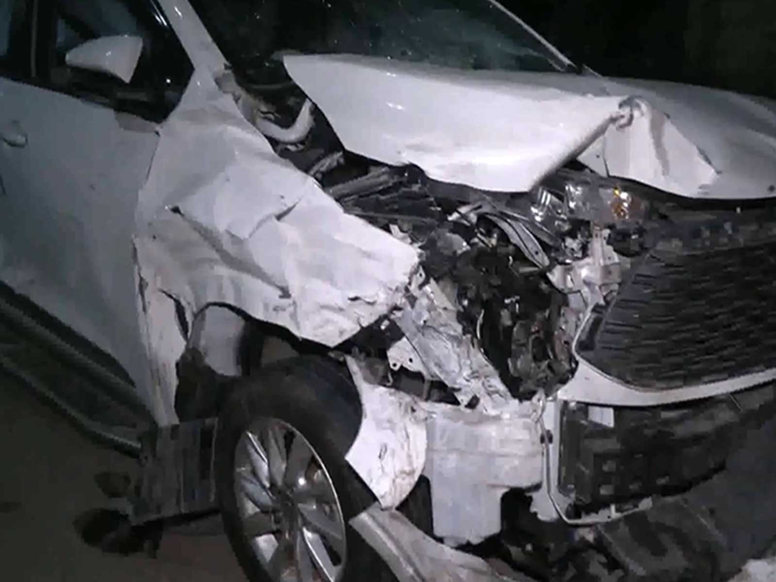 Visuals from accident site of another car (Photo/ANI)