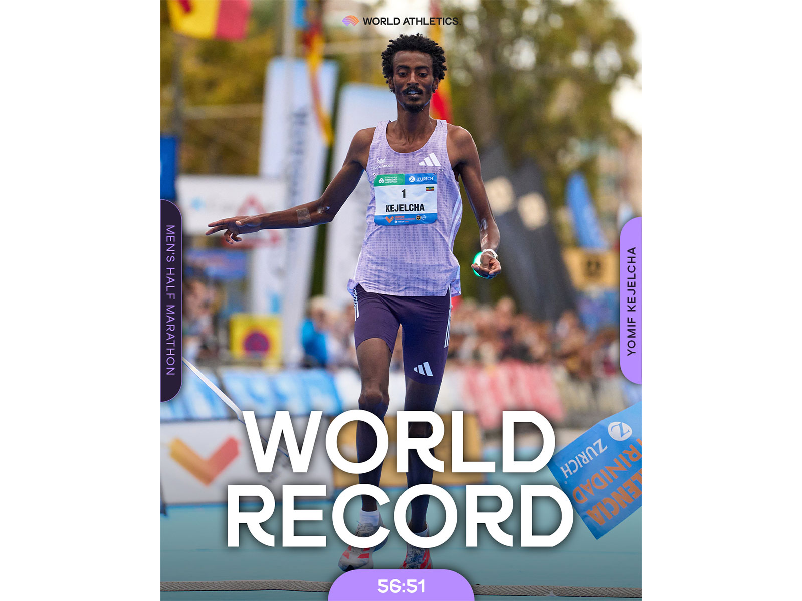 Ethiopia's Yomif Kejelcha. (Photo:X/@WorldAthletics) 
