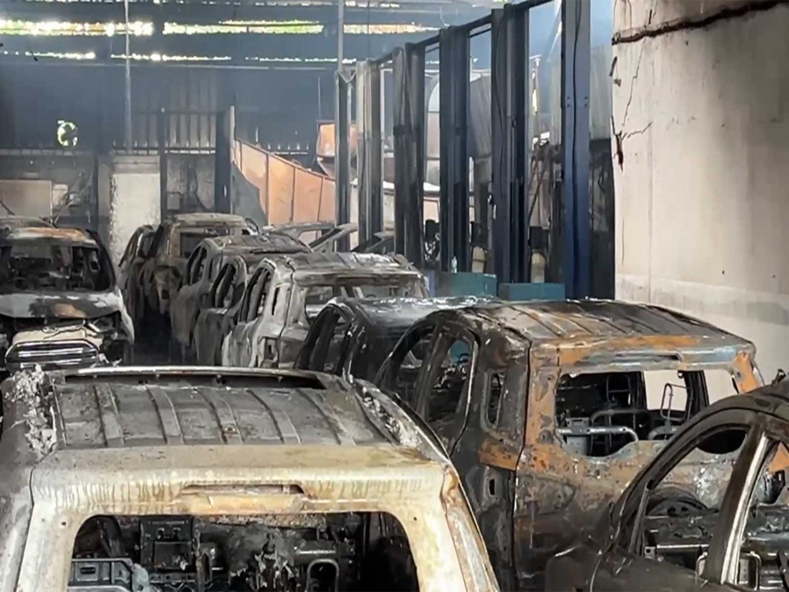 Fire breaks out overnight at car showroom near Kolkata Airport (Photo/ANI) 