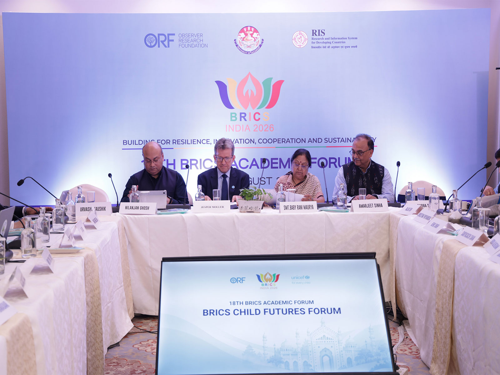 Delegates at the 18th BRICS Academic Forum in Lucknow gathered to advocate for a child-centred human capital agenda across member nations. (Image Source: BRICS Child Futures Forum) 