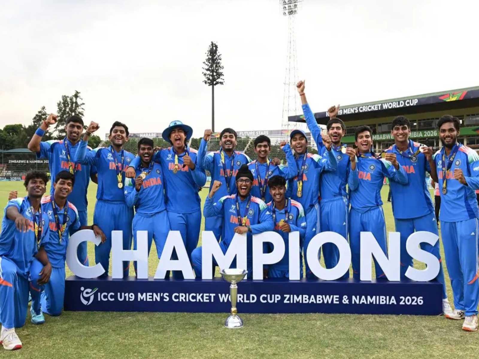 India U-19 men's cricket team with ICC U-19 World Cup 2026. (Photo: BCCI)