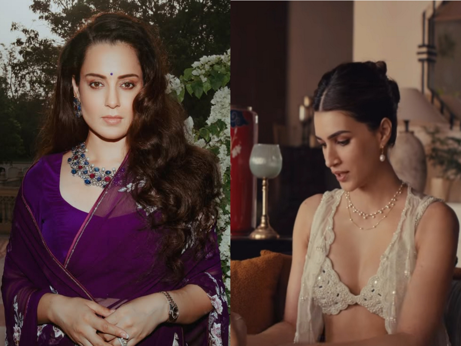 Kangana Ranaut, Kriti Sanon (Photo/Instagram/@kanganaranaut,@giva.co)