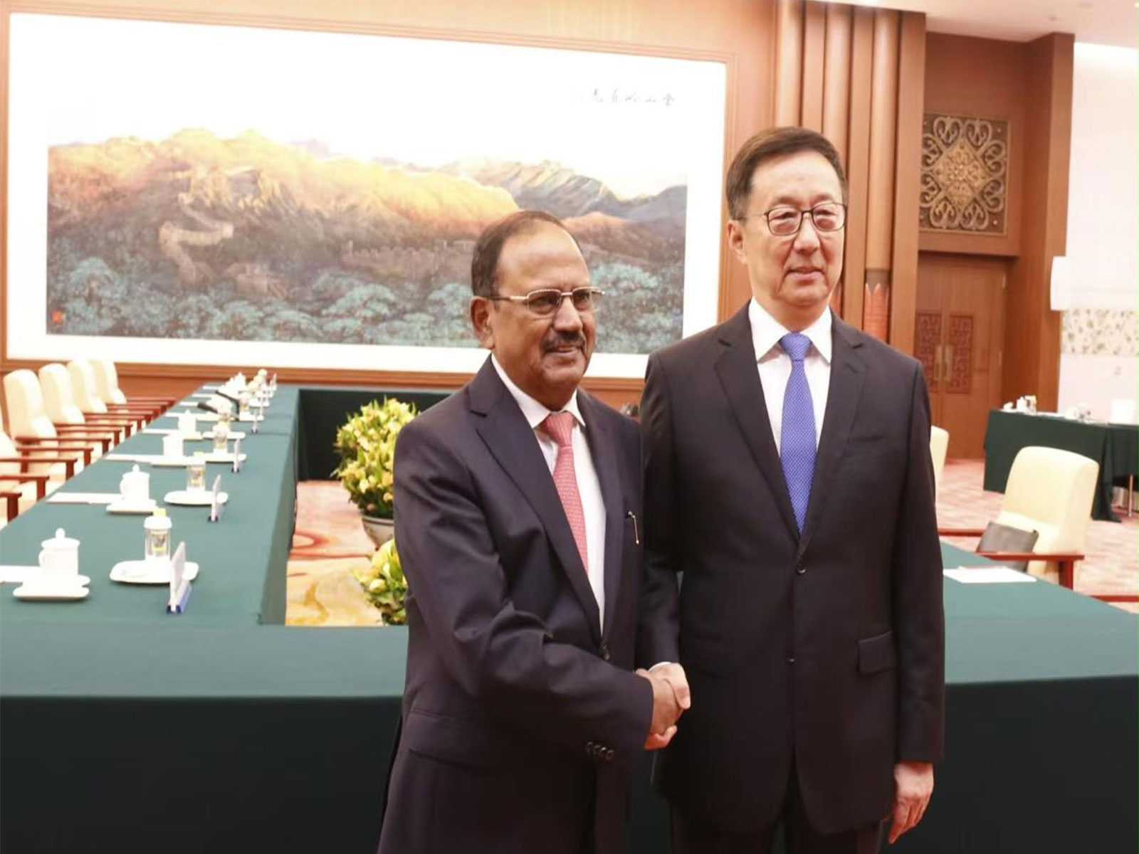 National Security Advisor Ajit Doval meets China's Vice President Han Zheng (Photo/X@EOIBeijing)