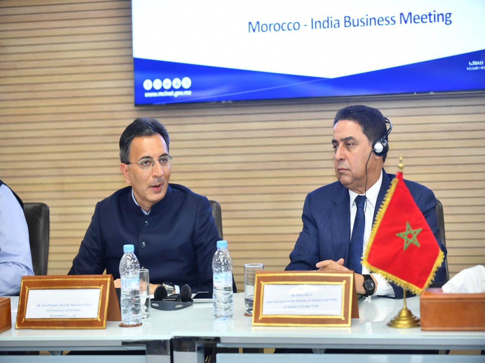 Minister of State for Commerce and Industry and Electronics & IT, Jitin Prasada with Omar Hejira, Minister of State for Industry and Foreign Trade of Morocco (Photo/@JitinPrasada)