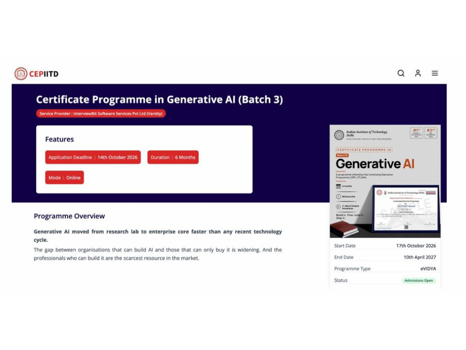 IIT Delhi, CEP Launches Generative AI Programme as Demand Grows for Professionals with AI-Building Skills