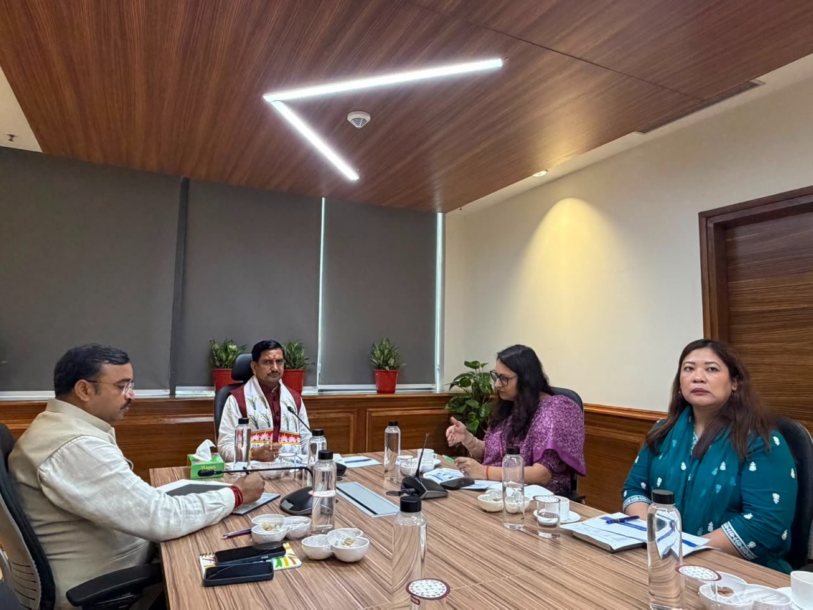 MoS Tokhan Sahu review meetings at Sankalp Bhawan (Photo X/Tokhan Sahu)