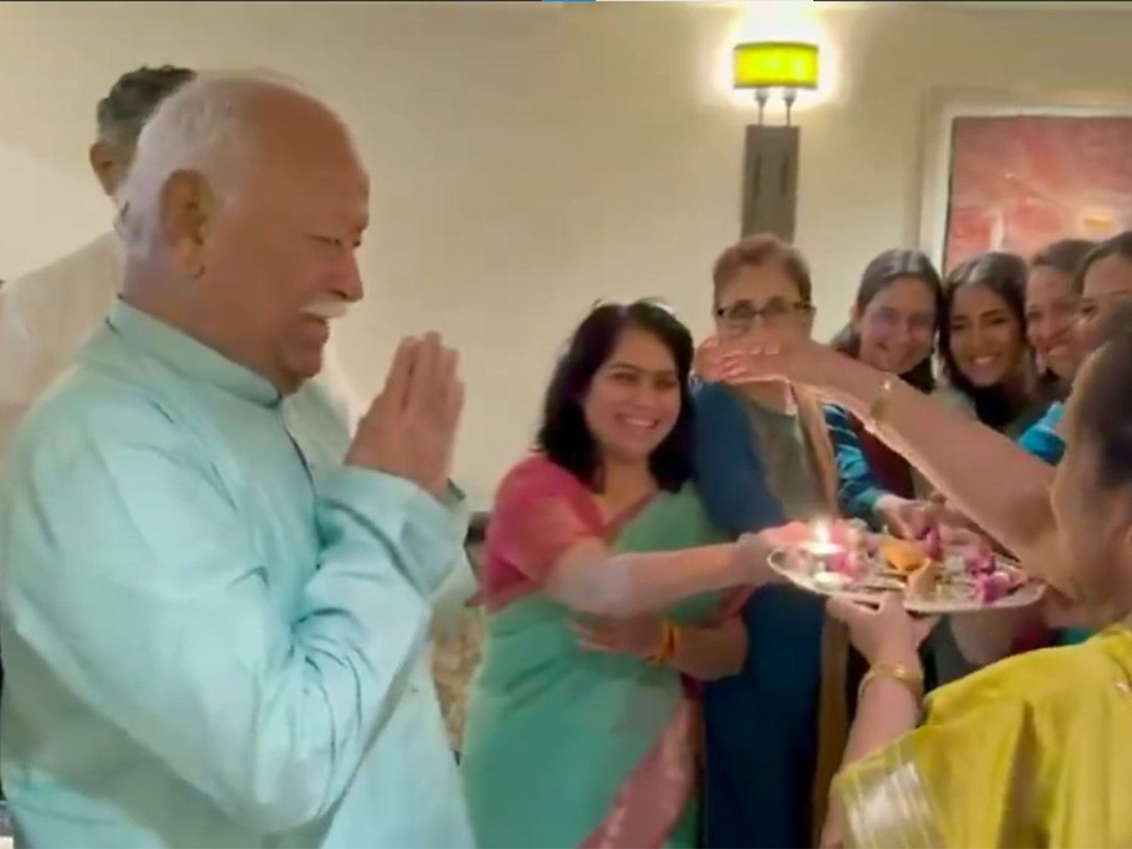 RSS chief Mohan Bhagwat arrives in New York (Photo/ANI)