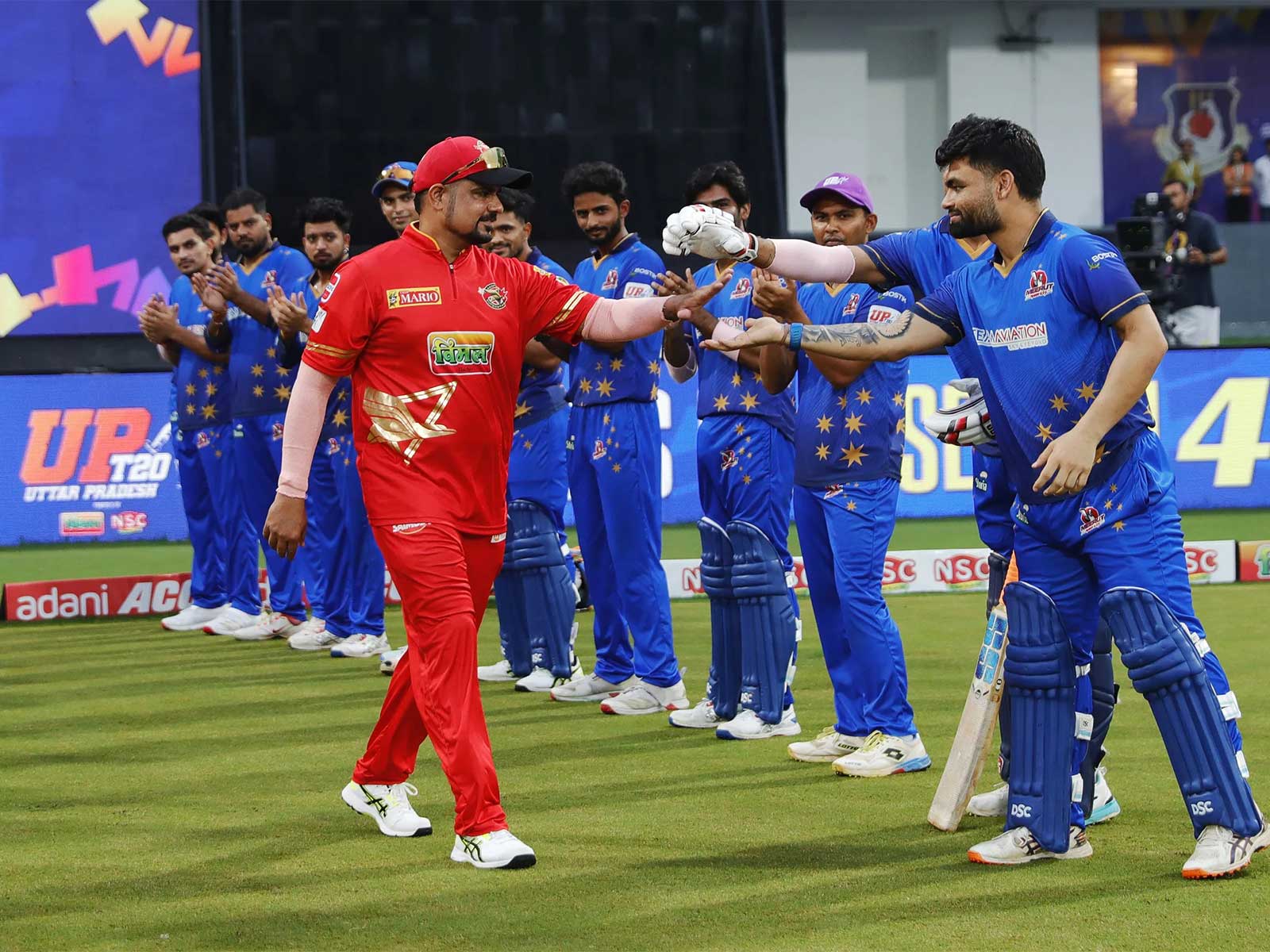 Karn Sharma thanking Meerut Mavericks skipper Rinku Singh. (Photo: UPT20 League)