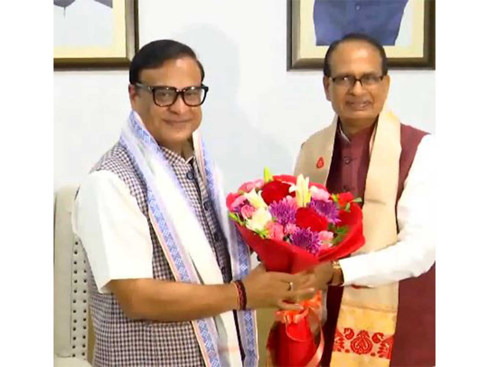 Assam Chief Minister Himanta Biswa Sarma meets Union Minister Shivraj Singh Chouhan (Photo/ANI)