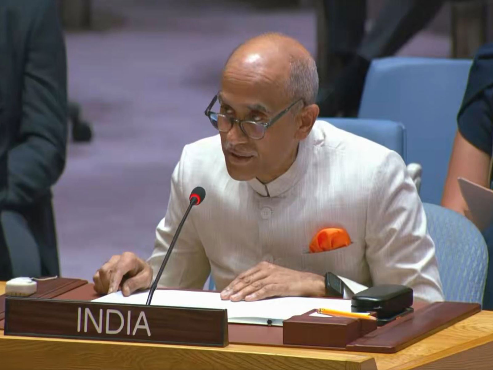 India's Permanent Representative to the UN P Harish addressing the UN Security Council open debate. (Photo: X/@IndiaUNNewYork)