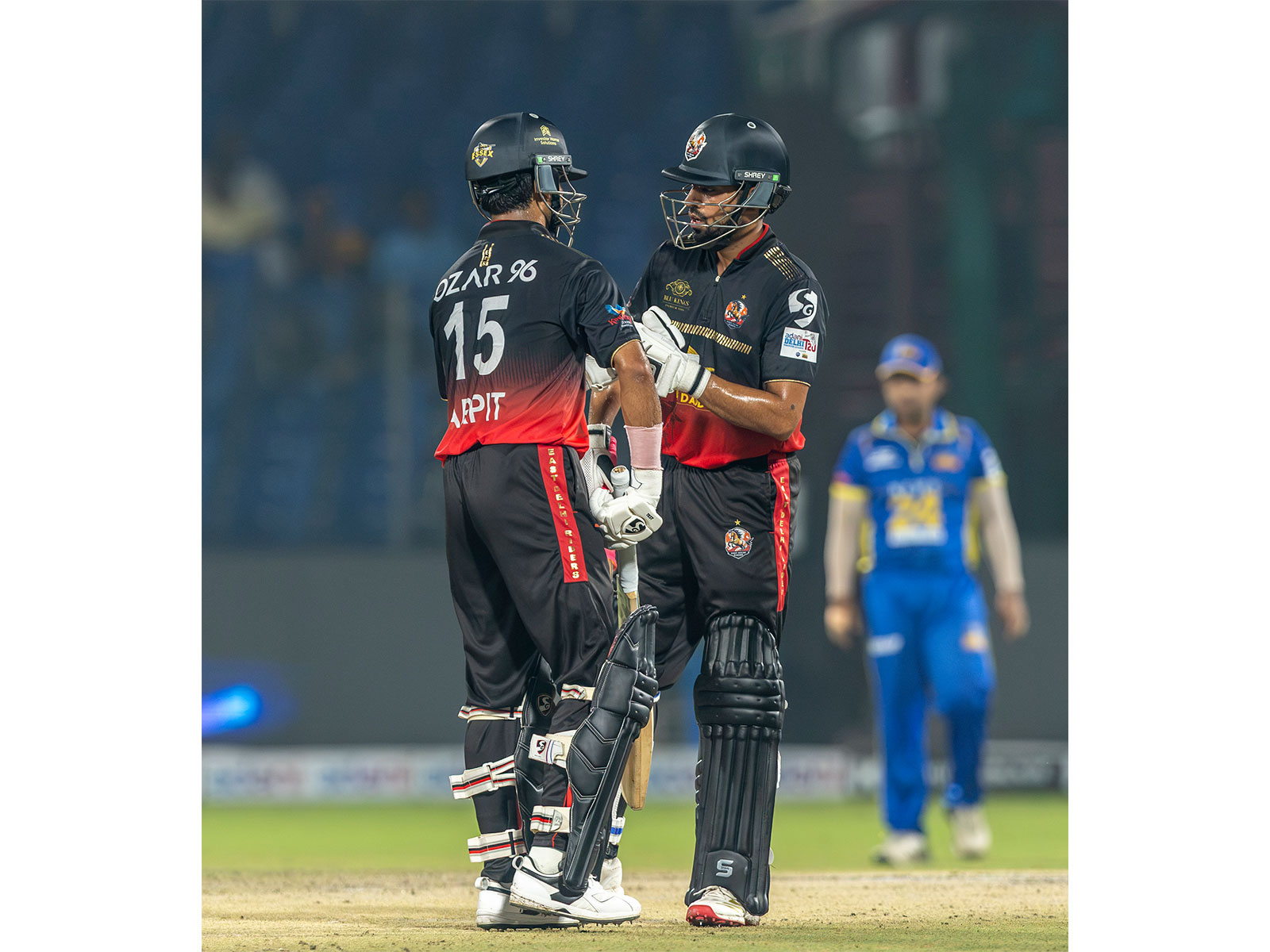 East Delhi Riders players in a DPL 2026 match against Purani Dilli 6. (Photo: DPL)