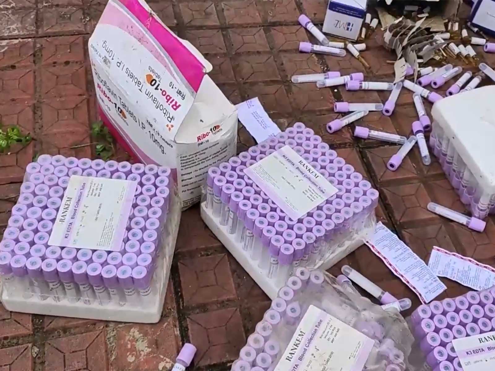 Expired medicines found dumped in river (Photo/ANI)