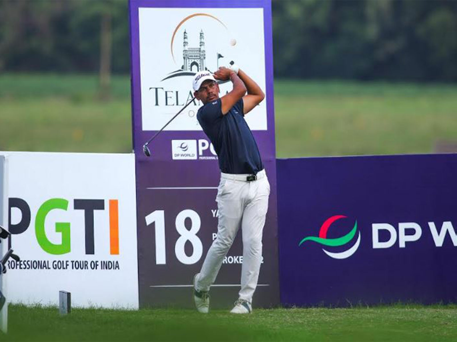 India golfer Akshay Sharma in action during Telangana Open 2026 (Image: PGTI)