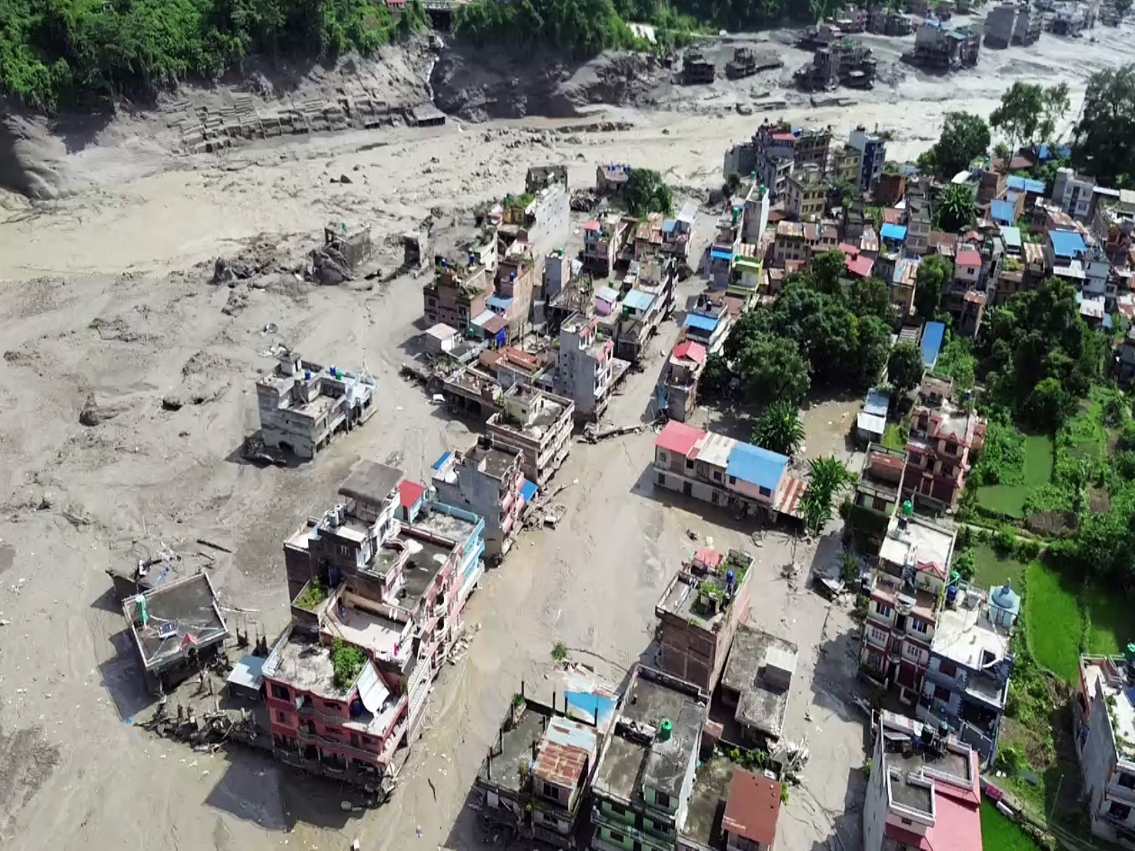 Visuals from the Bhotekoshi River in Rasuwa, Nepal (Photo/ANI)