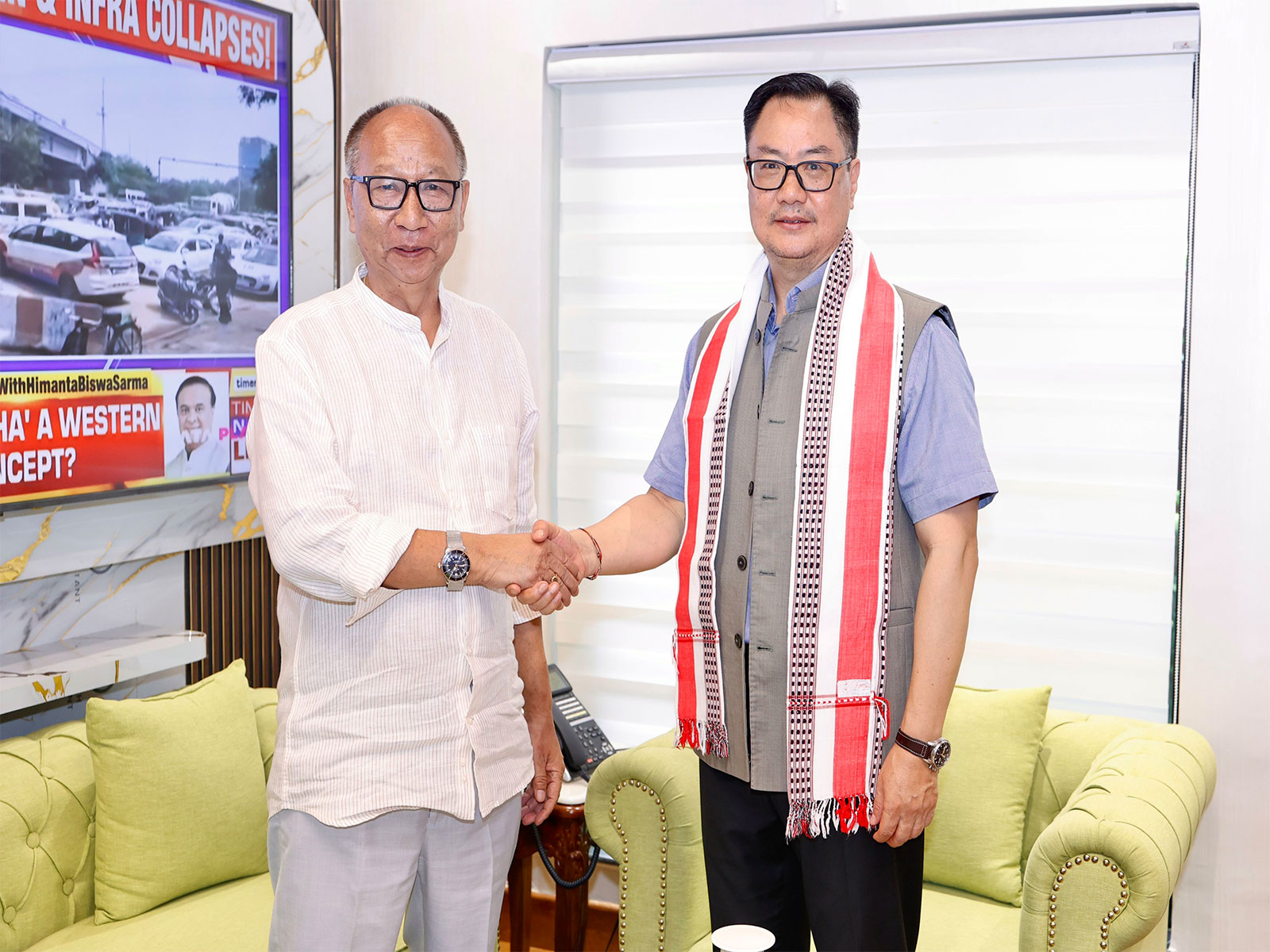 Manipur CM meets Kiren Rijiju (Photo/X @RijijuOffice)