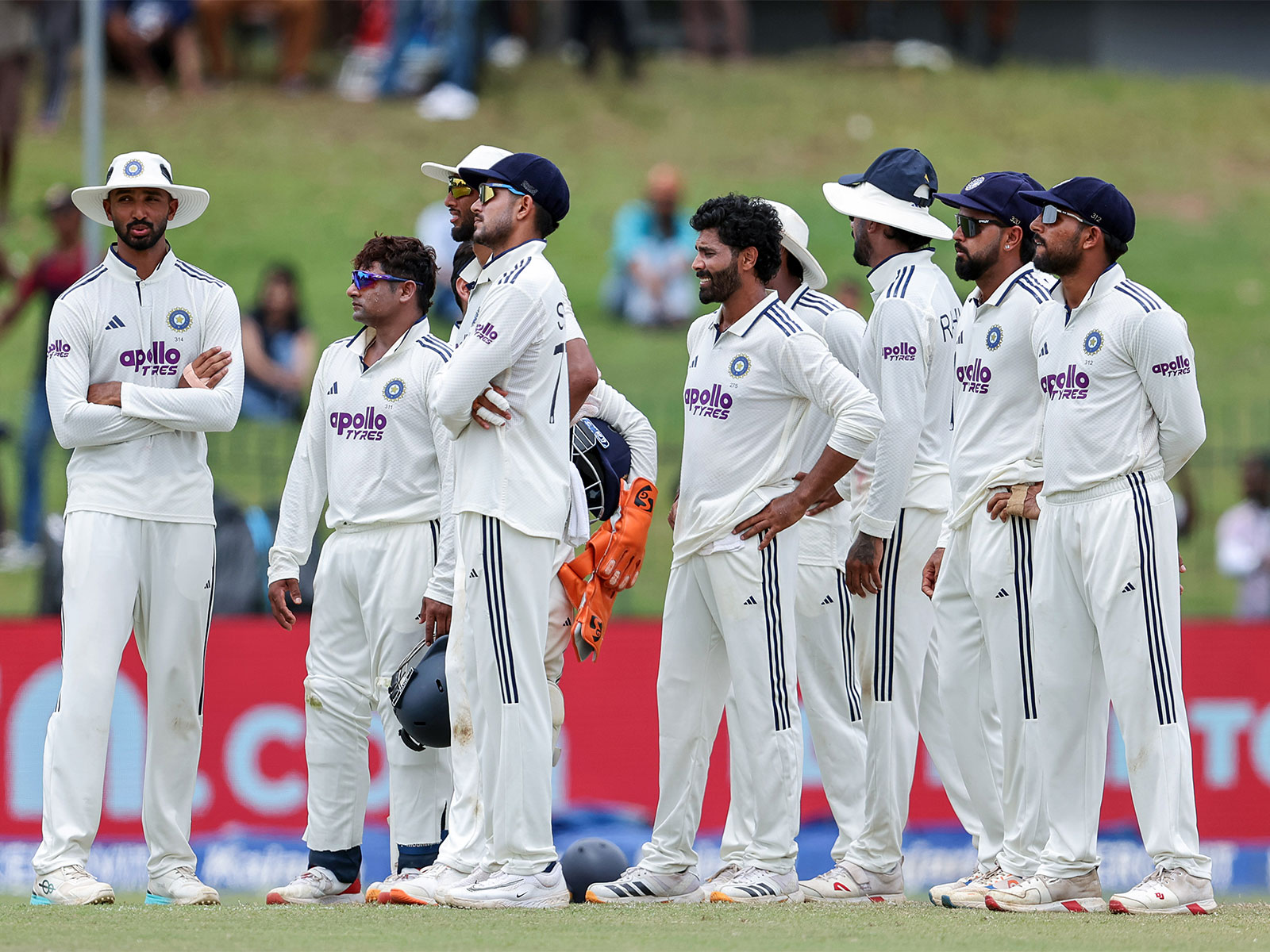 India's Ravindra Jadeja and teammates. (Photo/ANI)