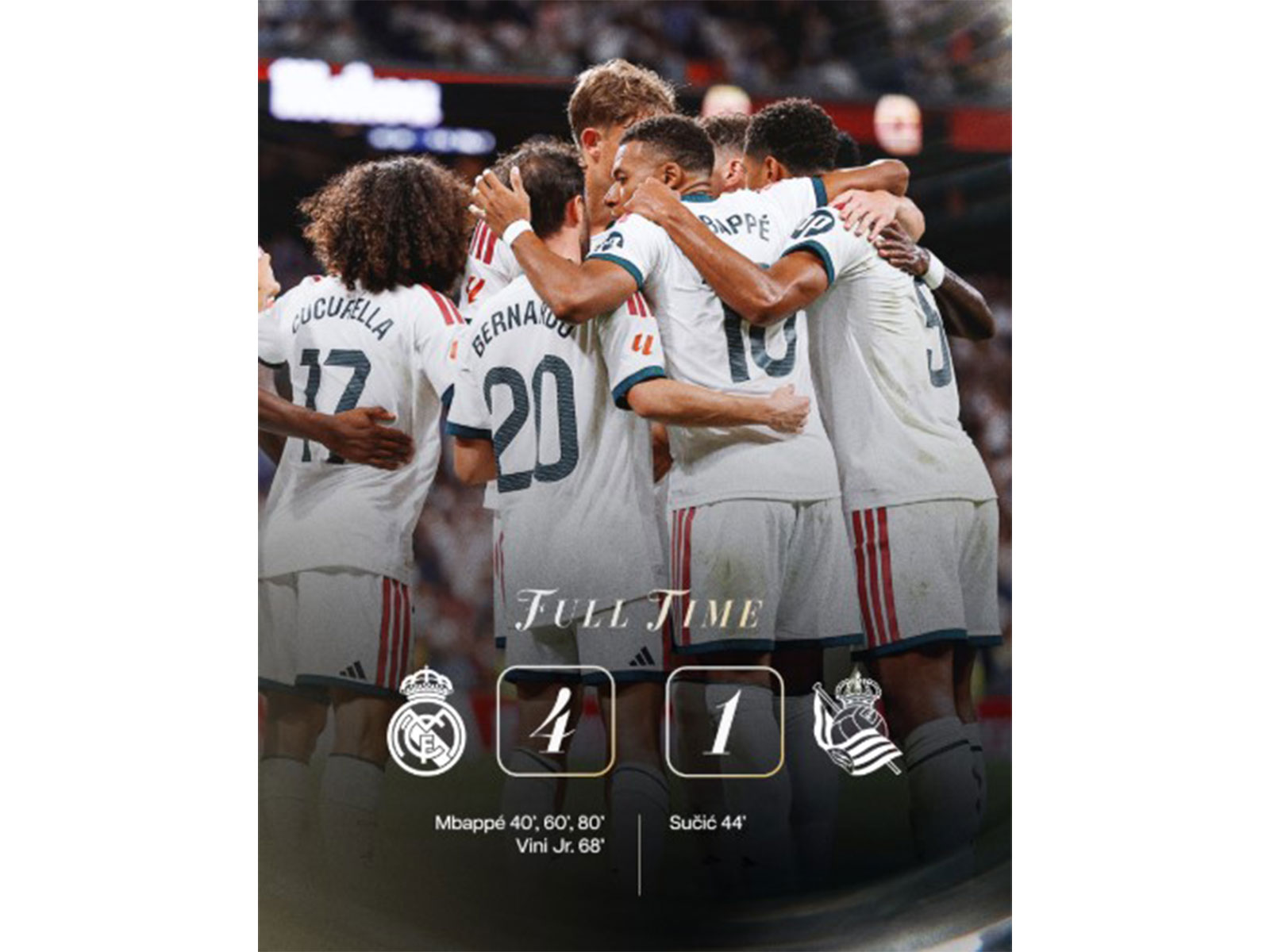 Real Madrid team celebrating. (Photo: @realmadrid X)