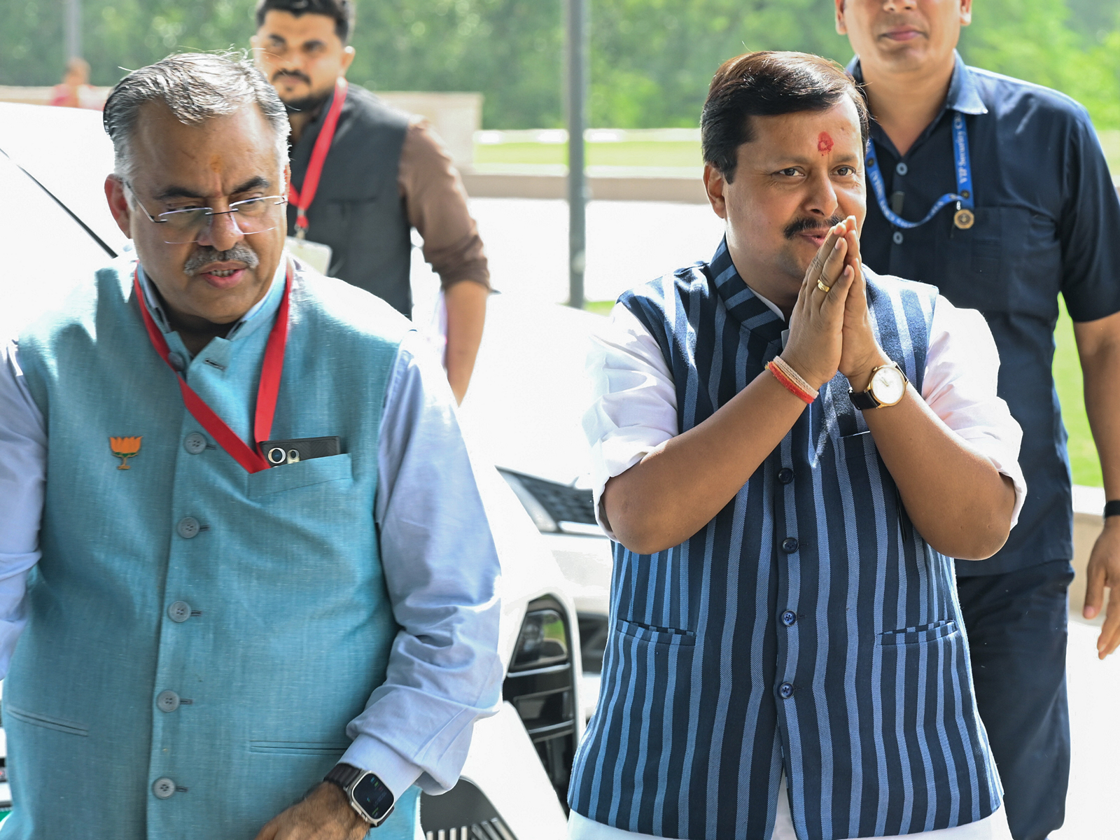 BJP National president Nitin Nabin with senior BJP leader Tarun Chugh (File photo/ANI)