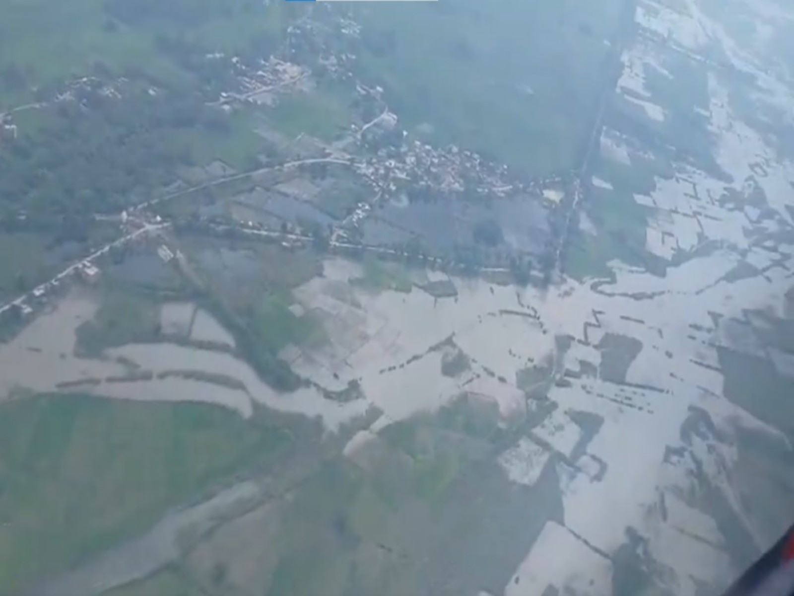 Aerial view of border areas of Bagaha, Valmiki Nagar, Bettiah, and Motihari (Photo/Bihar CMO)