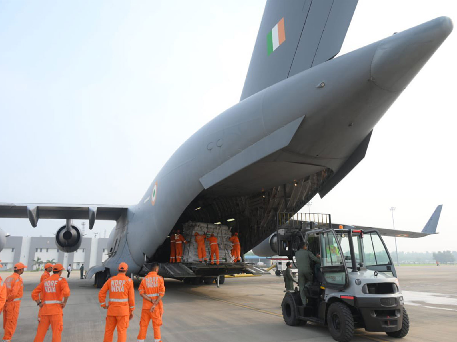 Relief materials and humanitarian aid supplies being prepared for dispatch to flood-hit Nepal under India's 'Neighbourhood First' policy. (Photo: X/@DrSJaishankar)