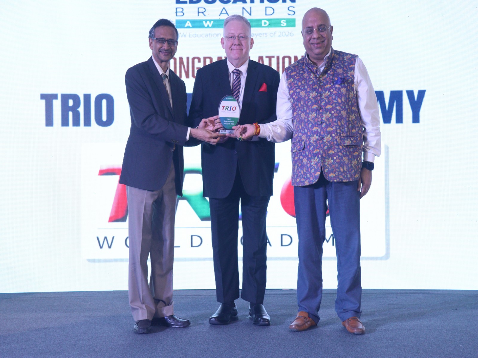 Samir Kumar Srivastava, Director, IIM Amritsar, Dr. Brian Irving, Head of School, Trio World Academy, and Dr. Annurag Batra, Chairman & Editor-in-Chief, BW Business World