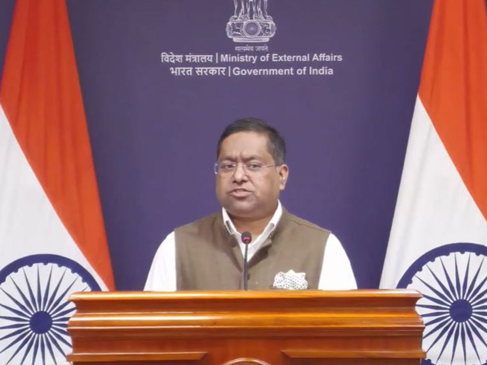MEA spokesperson Randhir Jaiswal (Photo/Youtube@Ministry of External Affairs)