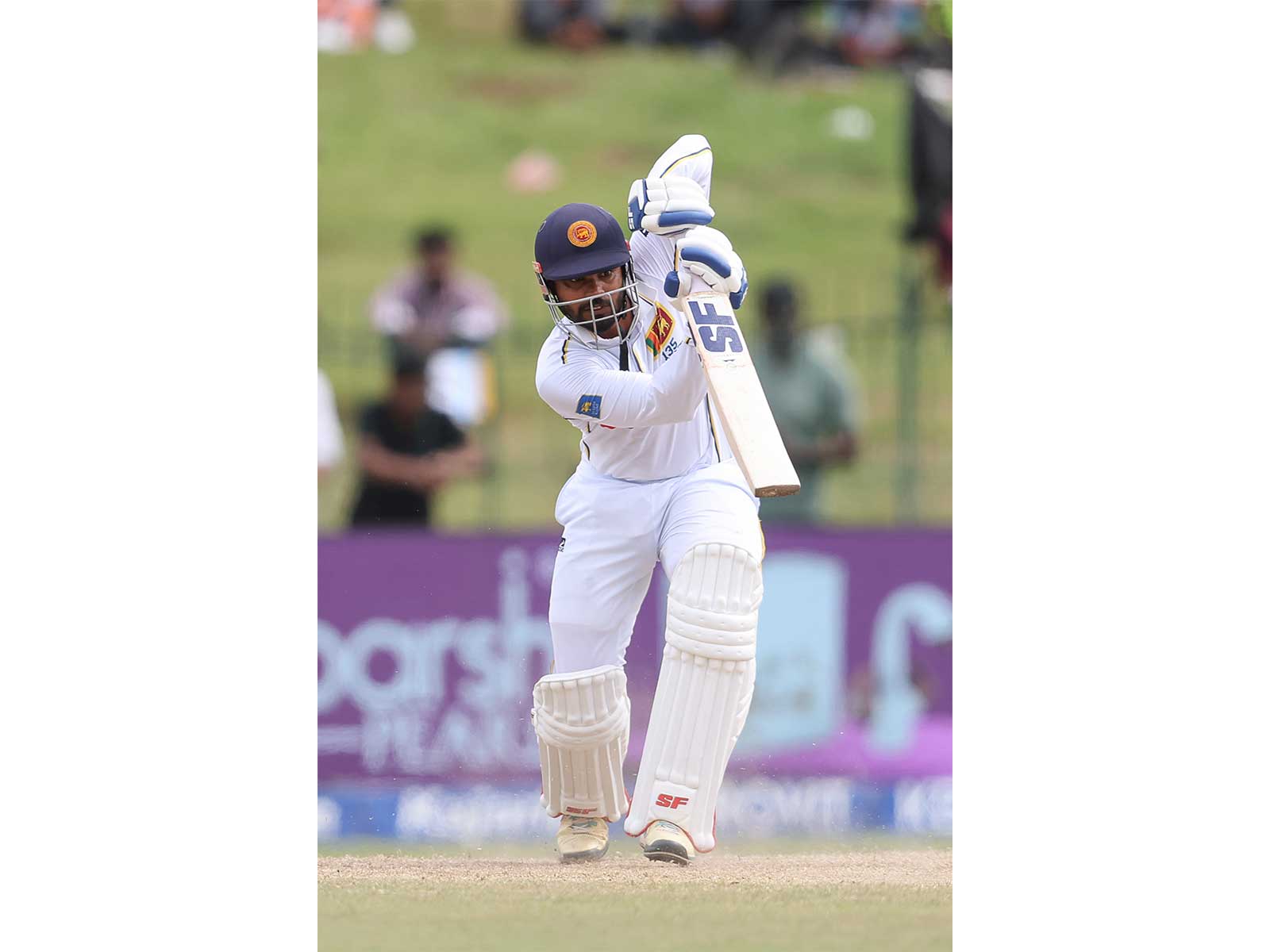 Sri Lanka captain Dhananjaya de Silva batting (Photo: ANI)