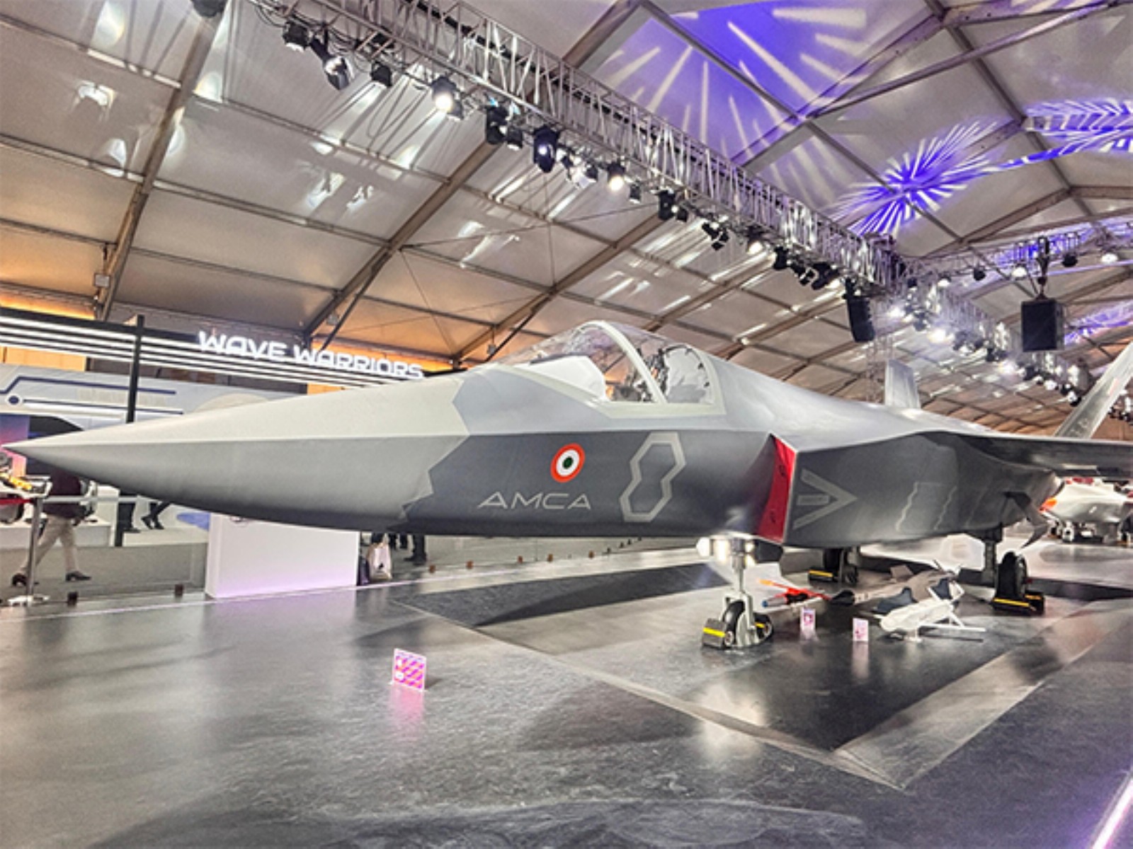 A mock-up model of India's fifth-generation fighter aircraft programme.(Photo/@SpokespersonMoD) 