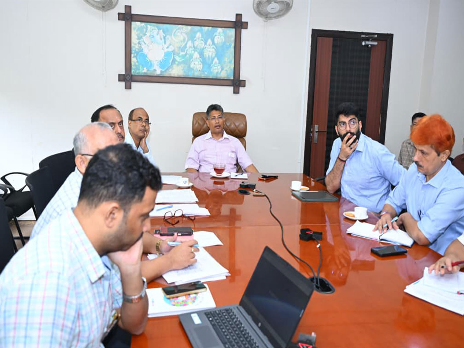 Assam Minister Pijush Hazarika chairs high-level review meeting (Photo/ANI)