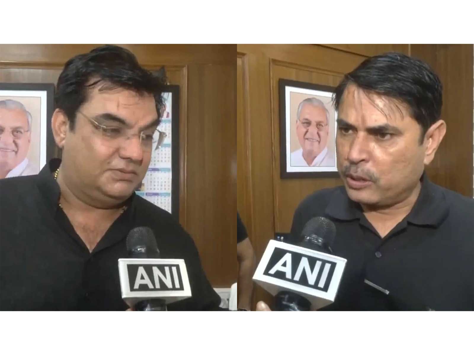 Suspended Congress MLAs Balram Dangi (L) and Indu Raj Narwal (R) (Photo/ANI)